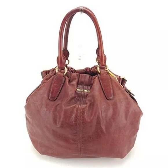 miumiu Shoulder bag Red Gold Woman Authentic Used - Picture 3 of 13